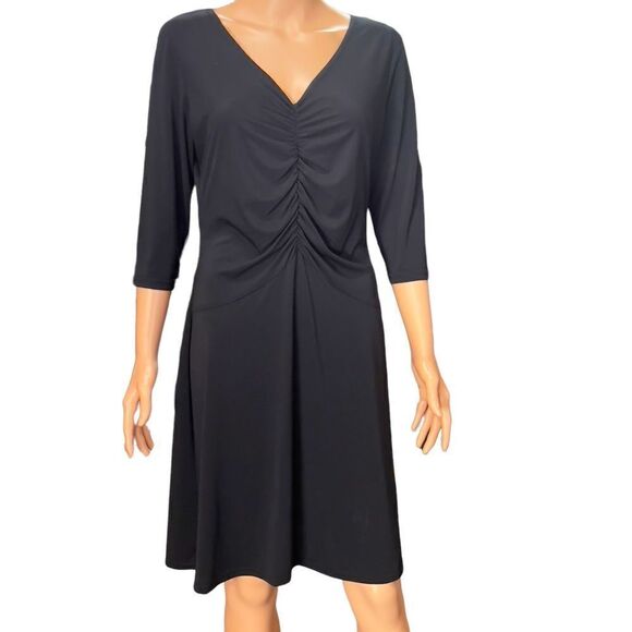 Sheri Martin New York Vintage Ruched Front Dress Size Petite Large - Picture 1 of 14